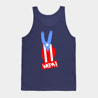 Puerto Rico Wepa Boricua Flag Peace Sign Tank Top